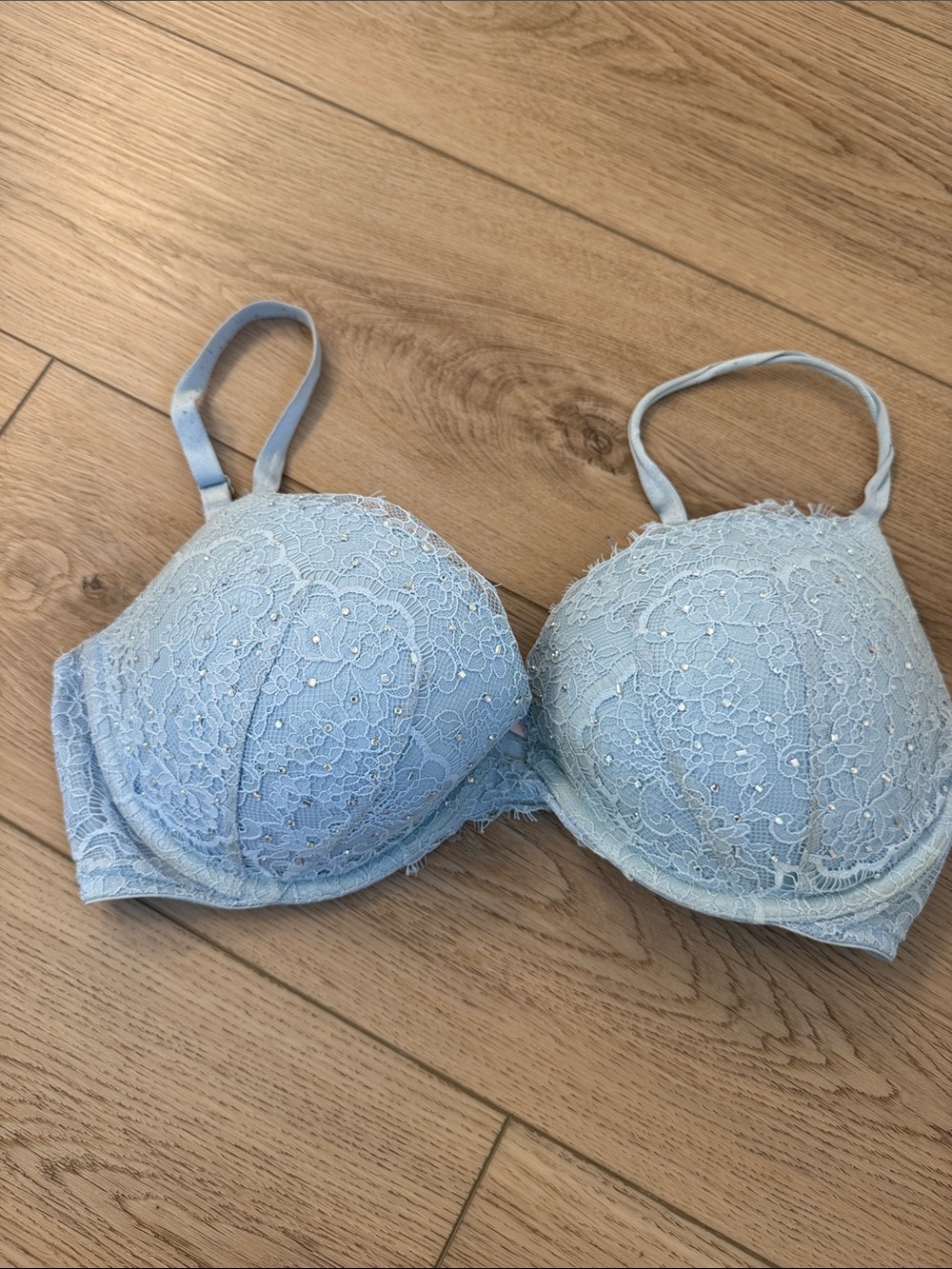 Victoria's Secret Light Blue Lace Push-Up Bra